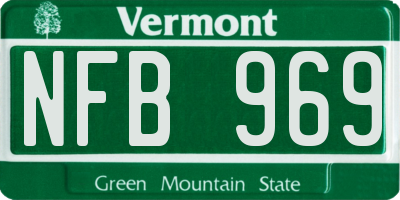 VT license plate NFB969