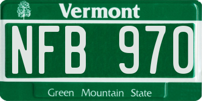 VT license plate NFB970