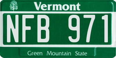 VT license plate NFB971