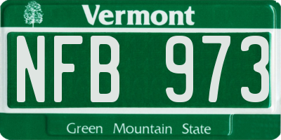 VT license plate NFB973