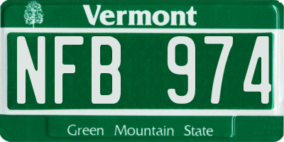 VT license plate NFB974