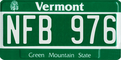 VT license plate NFB976