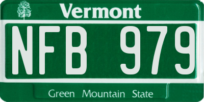VT license plate NFB979