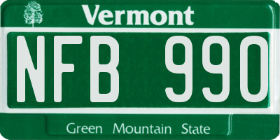 VT license plate NFB990