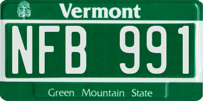 VT license plate NFB991
