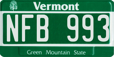 VT license plate NFB993