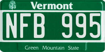 VT license plate NFB995