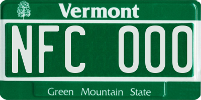 VT license plate NFC000