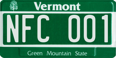 VT license plate NFC001