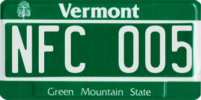 VT license plate NFC005