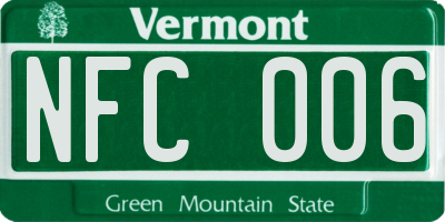 VT license plate NFC006