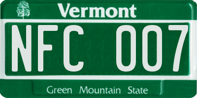 VT license plate NFC007
