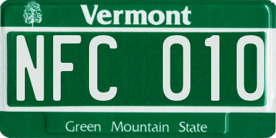 VT license plate NFC010