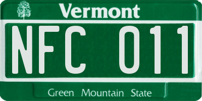 VT license plate NFC011