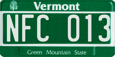 VT license plate NFC013