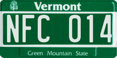 VT license plate NFC014