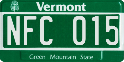 VT license plate NFC015