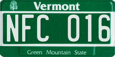 VT license plate NFC016