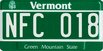 VT license plate NFC018