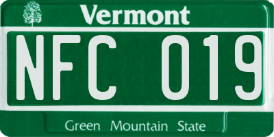 VT license plate NFC019