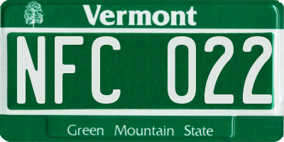VT license plate NFC022