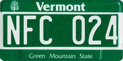 VT license plate NFC024