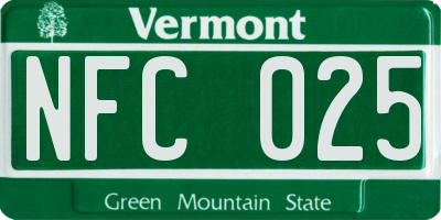 VT license plate NFC025