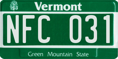 VT license plate NFC031