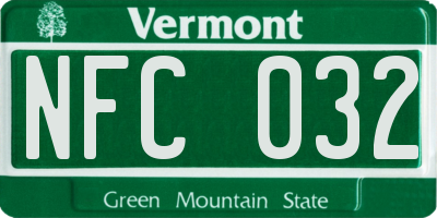 VT license plate NFC032