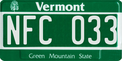 VT license plate NFC033