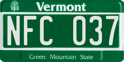 VT license plate NFC037