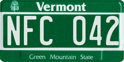 VT license plate NFC042