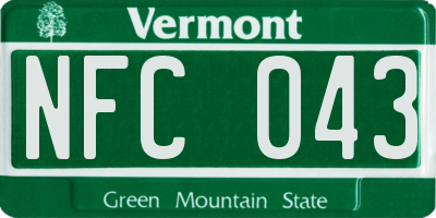 VT license plate NFC043