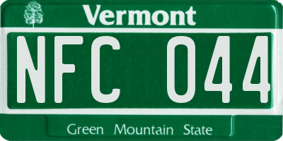 VT license plate NFC044