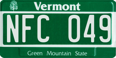 VT license plate NFC049