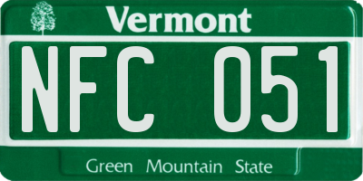VT license plate NFC051