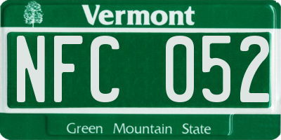 VT license plate NFC052