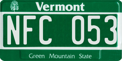 VT license plate NFC053