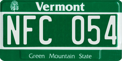 VT license plate NFC054