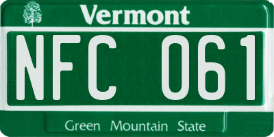 VT license plate NFC061