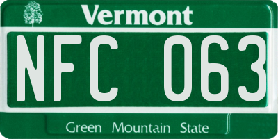 VT license plate NFC063