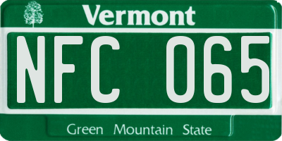 VT license plate NFC065