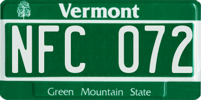 VT license plate NFC072