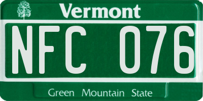 VT license plate NFC076