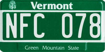 VT license plate NFC078