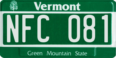 VT license plate NFC081