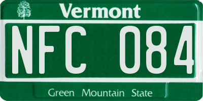 VT license plate NFC084