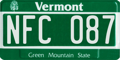 VT license plate NFC087