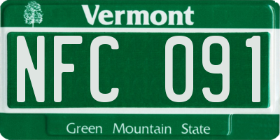 VT license plate NFC091