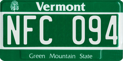 VT license plate NFC094